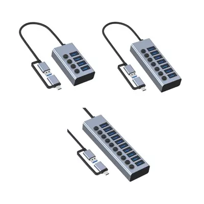 3/7/10Port USB3.0 Hub Type C Adapters USB Multiports Adapters For Laptops PC • $25.02