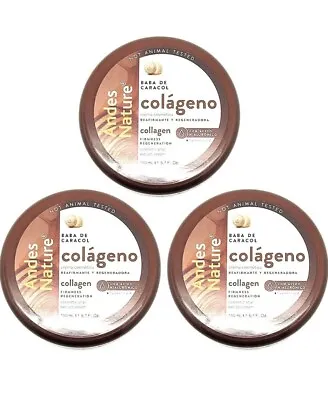 Andes Nature Collagen Snail Cream Crema Baba De Caracol Colageno 5.1 Oz (3 Pack) • $25.49