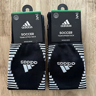 Adidas Soccer Socks Team Speed Over The Calf Socks OTC Size S Black 2 Pair • $22.95