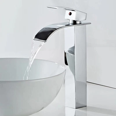 £39 • Buy Modern Chrome Waterfall Tall Bathroom Mixer Tap Countertop Basin Vessel Sink Tap