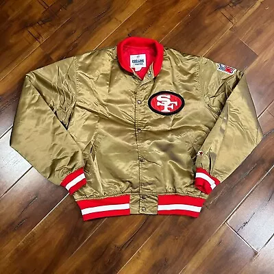 49ers Niners San Francisco Starter Jacket Vintage 90s NFL Satin Gold L Proline • $288.88