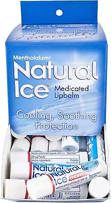 Mentholatum Natural Ice Medicated Cherry Lip Balm 48 Count Case • $51.46