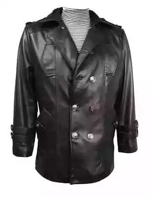 New Men's Genuine Army Style Classic Black Coat Handmade Lambskin Leather Blazer • $170