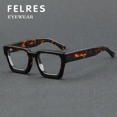 Square Acetate Thick Frame Eyeglasses For Men Women Clear Lens Glasses Frames • $22.59