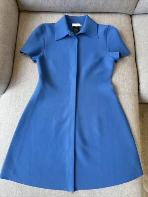 $350 • Buy Scanlan Theodore Crepe Knit Dress Prussian Blue Large