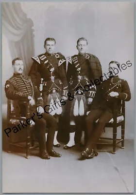 Military Photograph Cameron Highlanders Regiment Bandsmen Kilt Sporran & Cloaks • £3.50