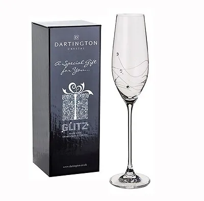 Personalised Dartington Glitz Pair Of Champagne Flutes Glasses • £42.99