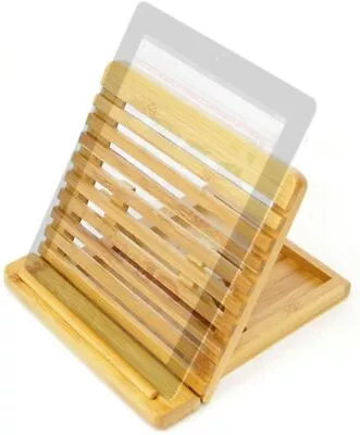 Bamboo Adjustable IPad Mobile Phone Tablet Stand Desktop Holder Table Desk Mount • £15.99