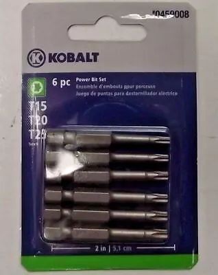Kobalt 0459008 6 Pack Torx 2  Power Screw Tip Bits T15 T20 T25 • $3