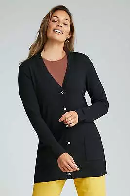 Capture - Womens Jumper - Long Winter Cardigan Cardi - Black - Sweater - Wool • $17.20