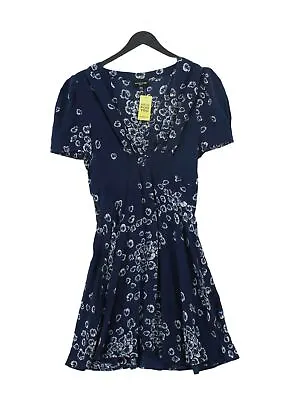 Warehouse Women's Midi Dress UK 12 Blue 100% Silk A-Line • £14.50