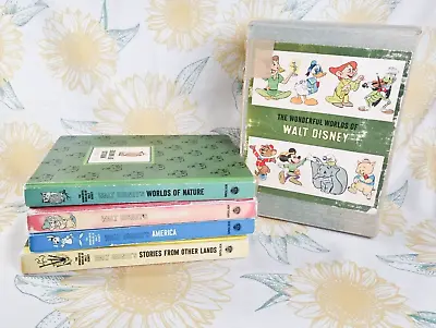Vintage | Set Of 4 In Box The Wonderful Worlds Of Walt Disney Books | 1960s | HC • $50