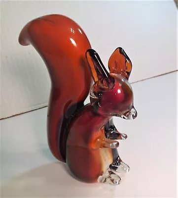 Murano-Style Art Glass Squirrel Rust Amber And Clear. Excellent Used 7 H • $33