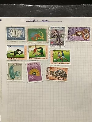 Vietnam Stamps Mint /used  on 15 Album Pages • $8.70