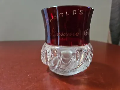 Antique Ruby Flash Glass 1893 Worlds Fair Masonic Temple Glass • $35