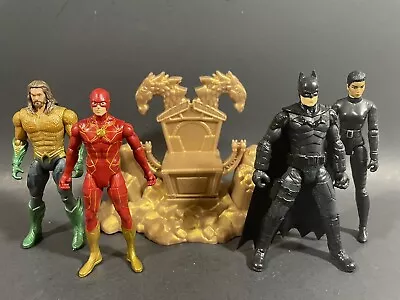 Spin Master Dc Lot Of 4 Movie Figures Aquaman Flash Batman Black Adam Throne Wb • $13.48
