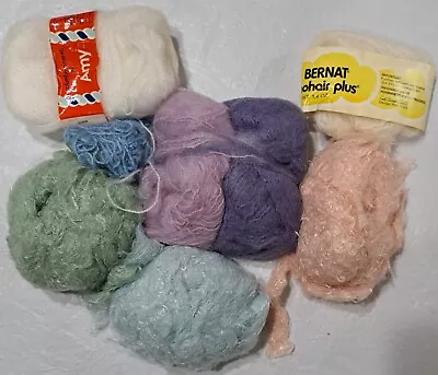 Mixed Lot Yarn Angora Mohair VERY SOFT Knit Crochet • $19.99