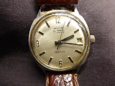 Vintage Avia Olympia 17 Jewels Incabloc Watch - Working Order But Needs A Clean • £9.99