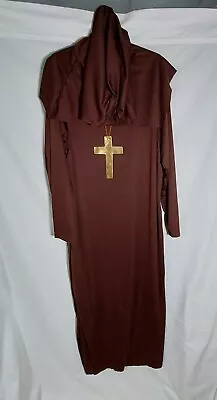 Monks Robe Costume Adult Standard Size Preowned Role Play Halloween W/hood Cross • $17.95