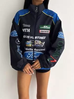 Racing Jacket Formula 1 Unisex Oversize Blue Streetwear • $44.16