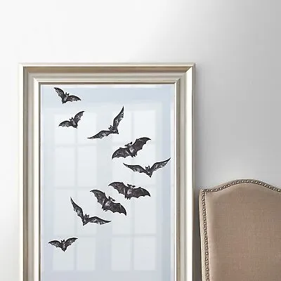 Martha Stewart Bats Mirror Clings Indoor Halloween Home Or Party Décor 9 Pcs • $6.98