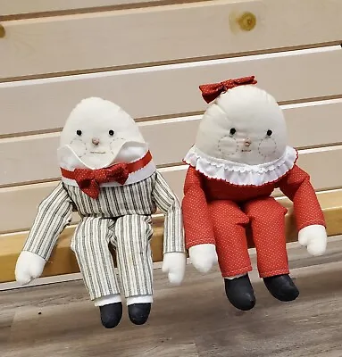 Vintage Handmade Humpty Dumpty Boy And Girl Dolls • $20