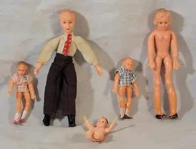Vintage 1950s-1960s Rubber Dollhouse Bendable Doll Family Marx Bendy • $25