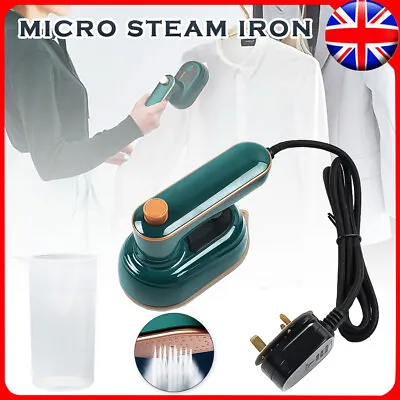 UK Portable Professional Micro Steam Iron Mini Handheld Clothes Garment Steamer • £9.59