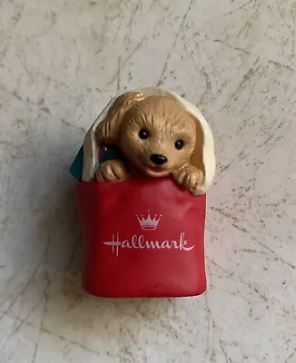 Puppy In Sack 1994 Hallmark Keepsake Standing Ornament Club Merry Miniatures • $17.99