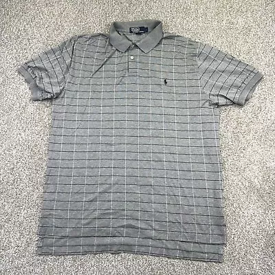 Vintage Polo Ralph Lauren Shirt Size Large Mens Gray Brown Pony Windowpane • $24.99