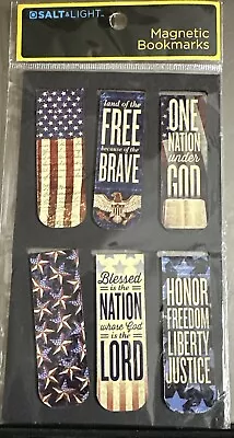 Salt & Light Religious American Patriotic Flag 6 CT MAGNETIC Bookmarks NEW • $4