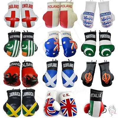 £4.95 • Buy All Countries Mini Boxing Gloves For Car Mirror