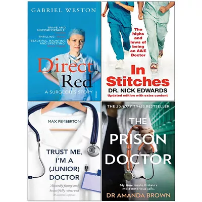 £18.99 • Buy Direct Red, In Stitches, Trust Me, Prison Doctor 4 Books Collection Set PB NEW
