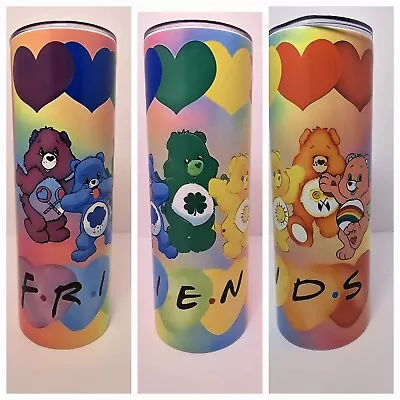 80s Style Care Bears Rainbow Cup Mug  Tumbler 20oz Insulated  Free Ship Friends • $21.99