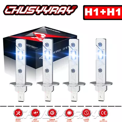 H1 H1 Combo 4000W 600000LM LED Headlight High Low Beam Kit Bulbs White 6000K 4X • $27.99