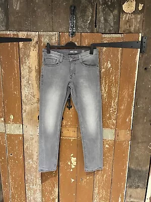 Mustang Oregon Denim Jeans Tapered Leg Slim Fit Low Rise Grey Men's W32 L32 • $23.63