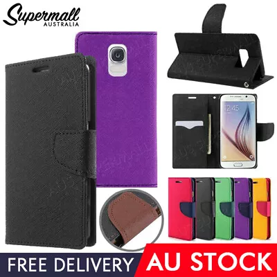 $4.49 • Buy Galaxy S8 Plus S7 Edge Case Gel Flip Leather Wallet Cards Cover For Samsung