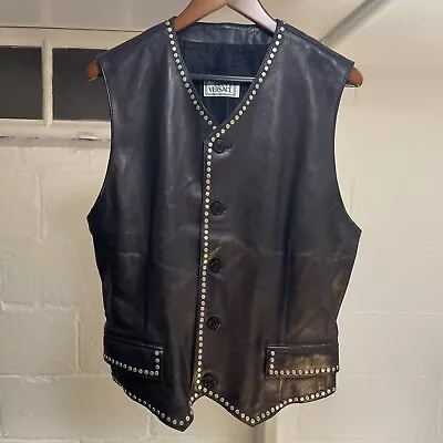 Gianni Versace Studded Leather Vest RARE Vintage 48 • $475