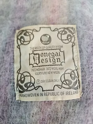 Donegal Designs Mohair Wool  Plaid Throw Blanket 55 In. X 50 In. Ireland NWOT • $49.99