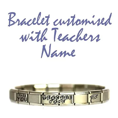 Daisy Charm Bracelet Personalised TEACHER GIFT Add 9mm Italian Modular Charms  • £11.70