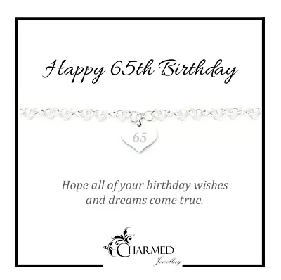 £13.99 • Buy Charmed Jewellery 65th Birthday Gift Engraved Bracelet For Women