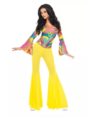 Fever 60s 70s Groovy Babe Hippy Retro Dancing Disco Fancy Dress Costume • $48.95