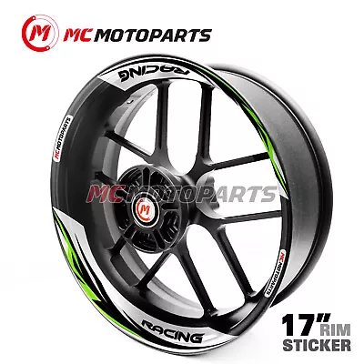 PLATINUM 2-PIECE 17  Rim Decals Stickers S01W For Ninja ZX6R ZX-10R Z650 Z1000 • $46.59