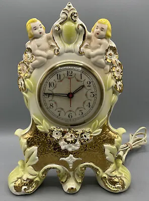 WM. L Gilbert Clock Co Model 100 Porcelain Boudoir Self Start Electric Works VTG • $202.25