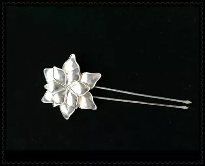 Chiense Hair Accessories Handmade Filigree Miao Silver Flower Headgear Hairpin • $25