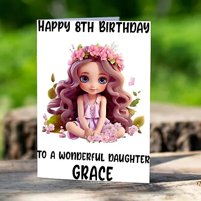 Birthday Card Personalised Girls Granddaughter/Daughter  6th 7th 8th 9th 10th • £2.98