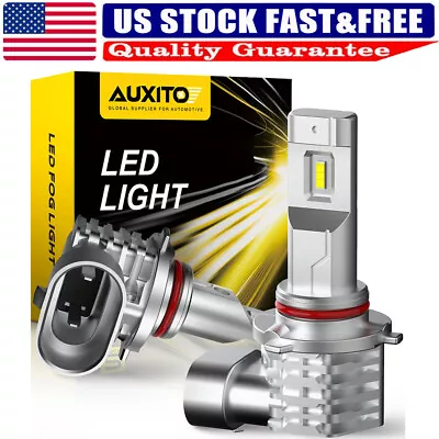 AUXITO 9145 9140 H10 LED Fog Driving Light Bulbs Super White 3400LM 6500K 2Pcs • $18.04