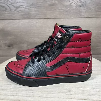 Vans X Marvel SK8-Hi Deadpool Black Red Shoes Mens Size 4.5 Womens Size 6 • $39.99