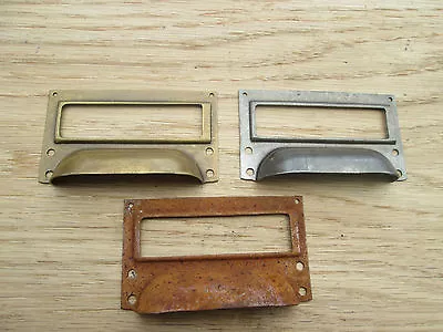 £3.99 • Buy 3  Steel DRAWER CHEST CUPBOARD FILING CABINET OFFICE  LABEL CARD FRAME HOLDER