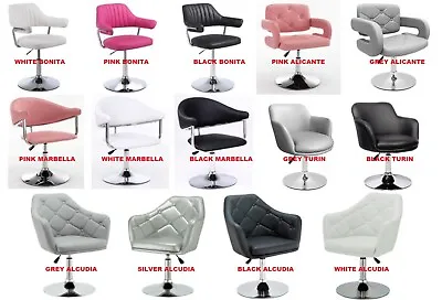 Salon Chairs  Plush Faux Leather Chairs Beauty Hairdresser Salon Chairs • £69.95